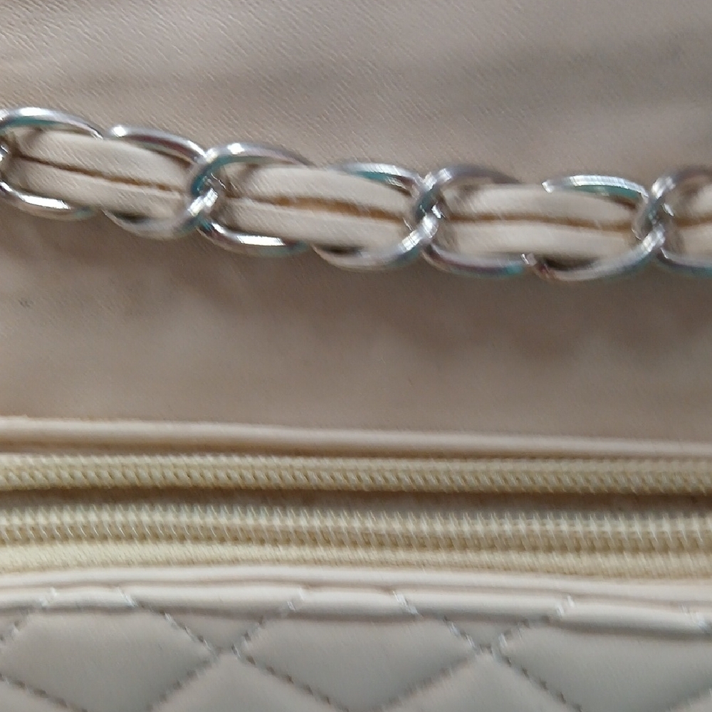 Beige Quilted Crossbody Bag - Picture 6 of 10